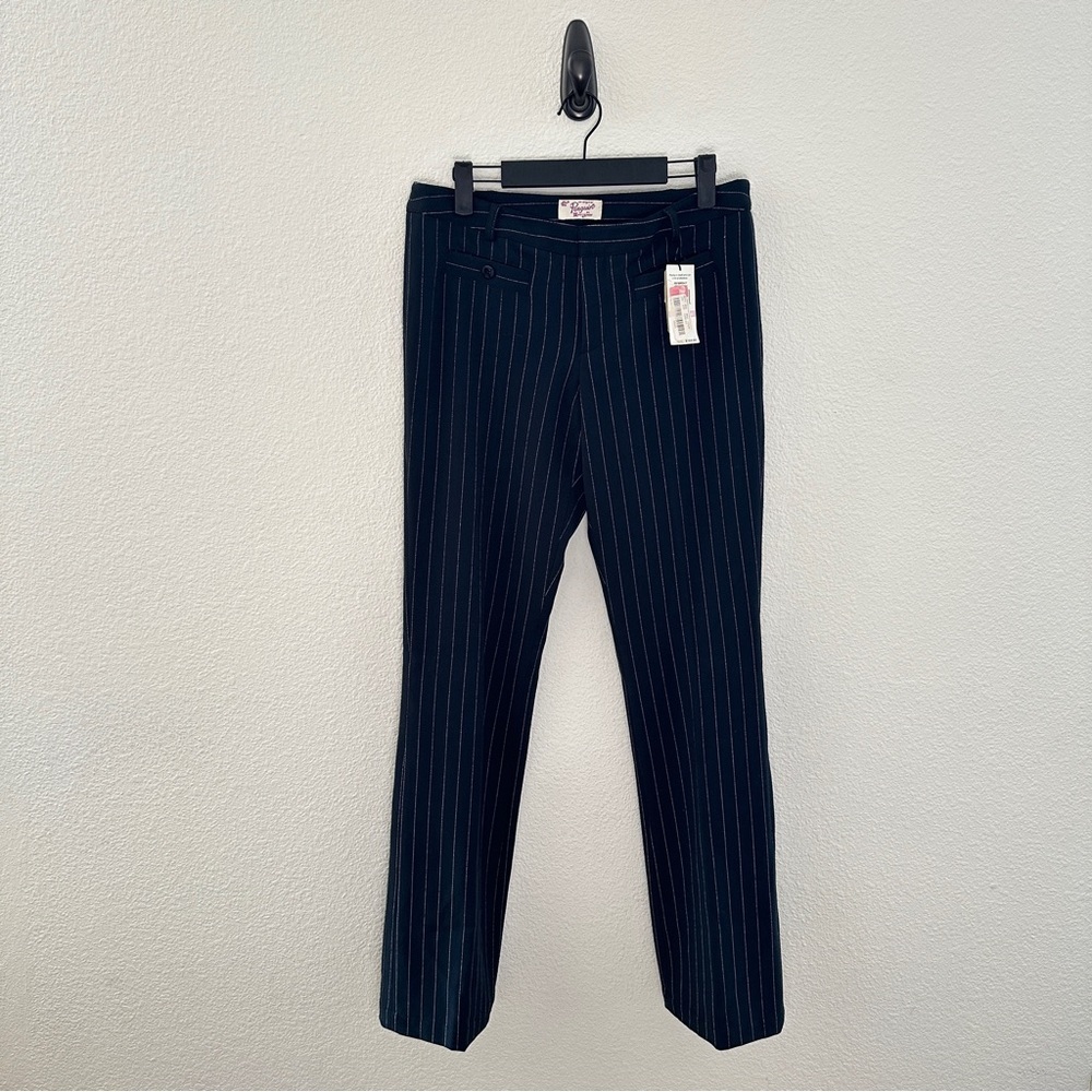 Original Penguin‎ Pinstripe Trousers Women 6 Navy Blue Straight Leg Dress Pants